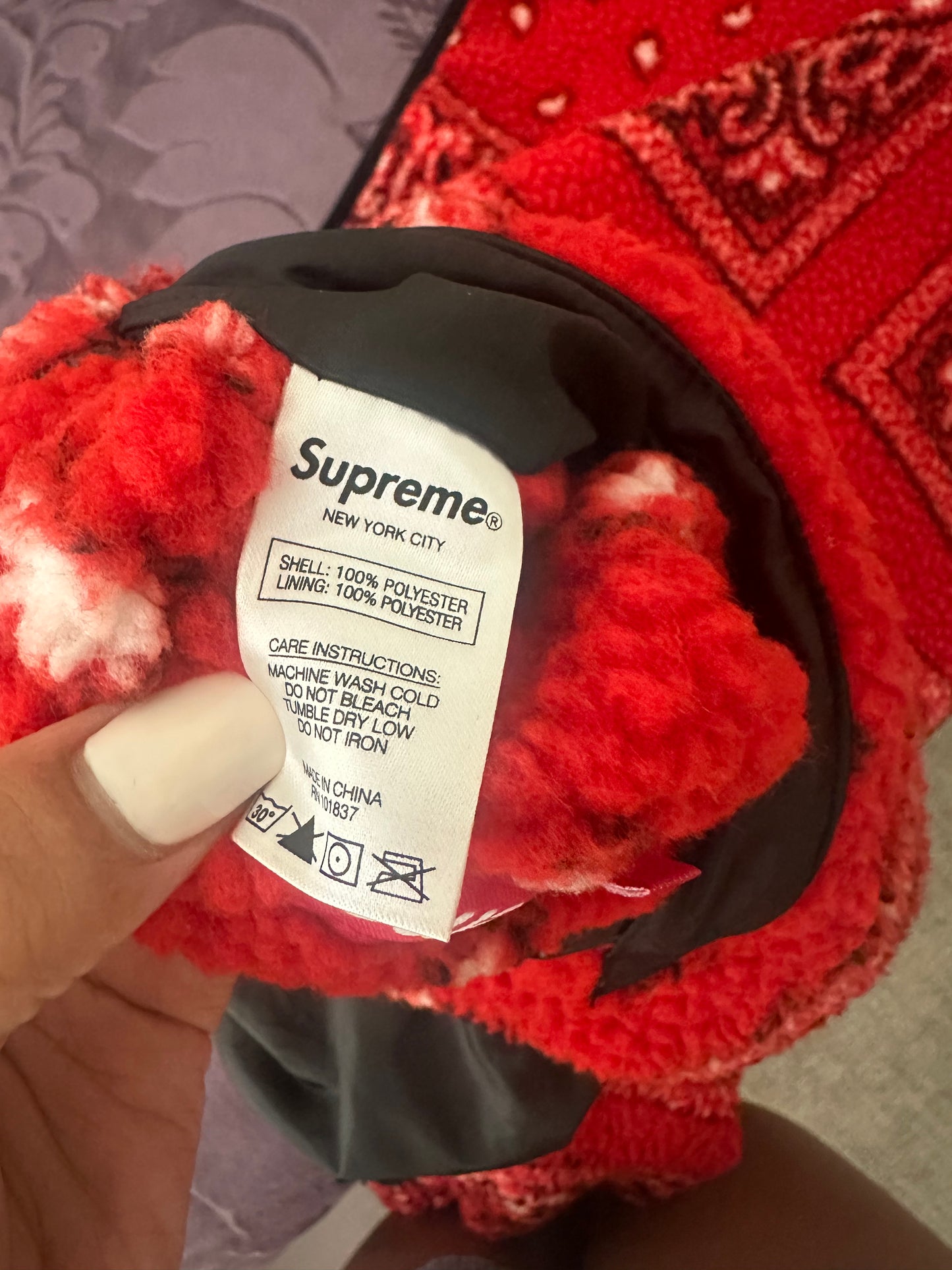 Supreme Bandana Reversible Fleece Jacket (XL)