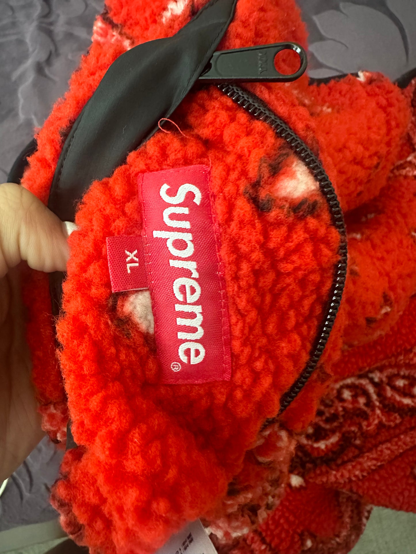 Supreme Bandana Reversible Fleece Jacket (XL)