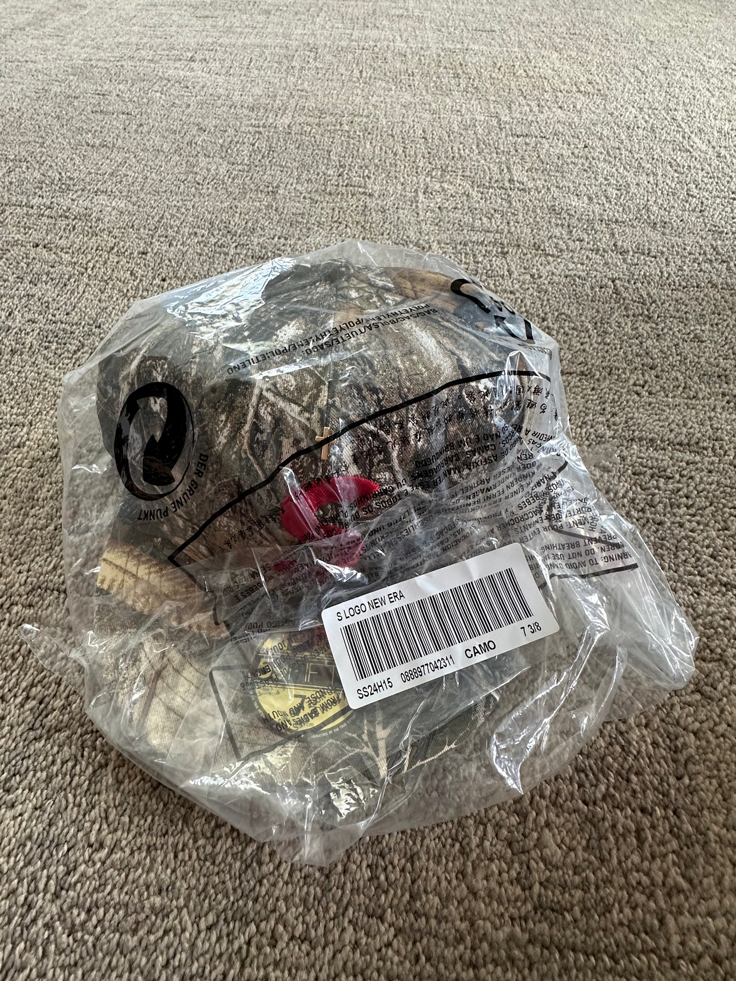 Supreme Gold Cross S Logo New Era Fitted Hat (7 3/8)