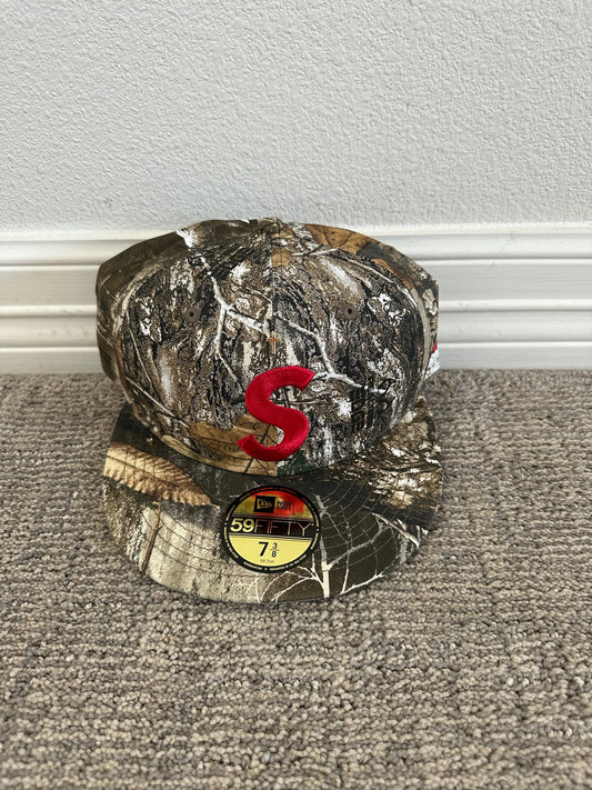 Supreme Gold Cross S Logo New Era Fitted Hat (7 3/8)