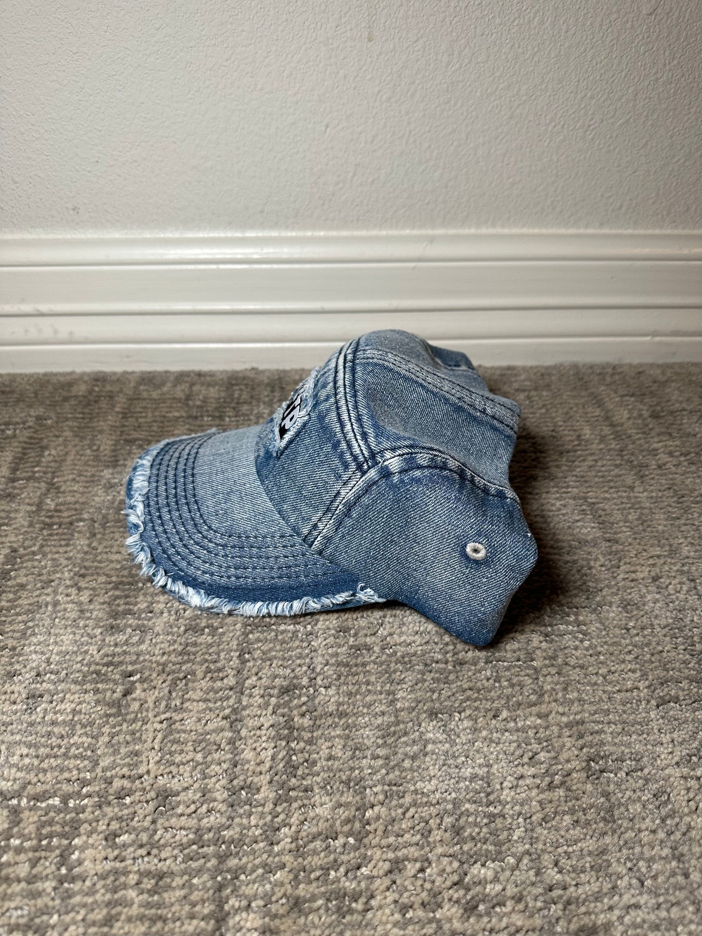 FTP Frayed Denim Logo Camp Hat (Light Indigo)