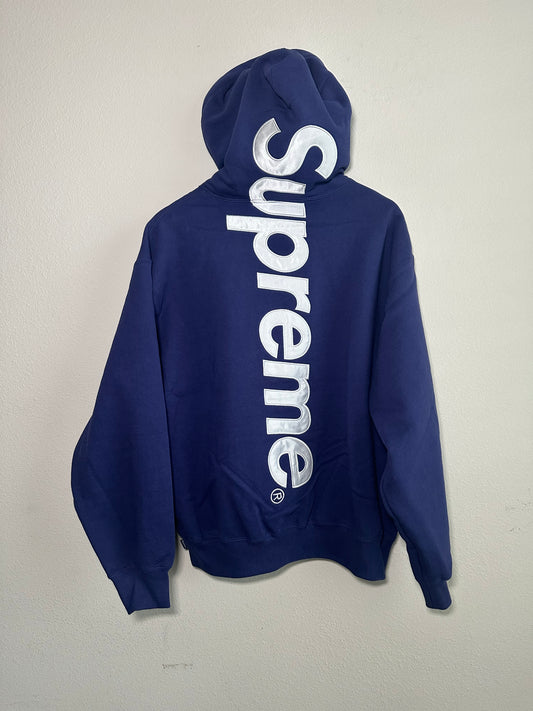 Supreme Satin Applique Hooded Sweatshirt (M)