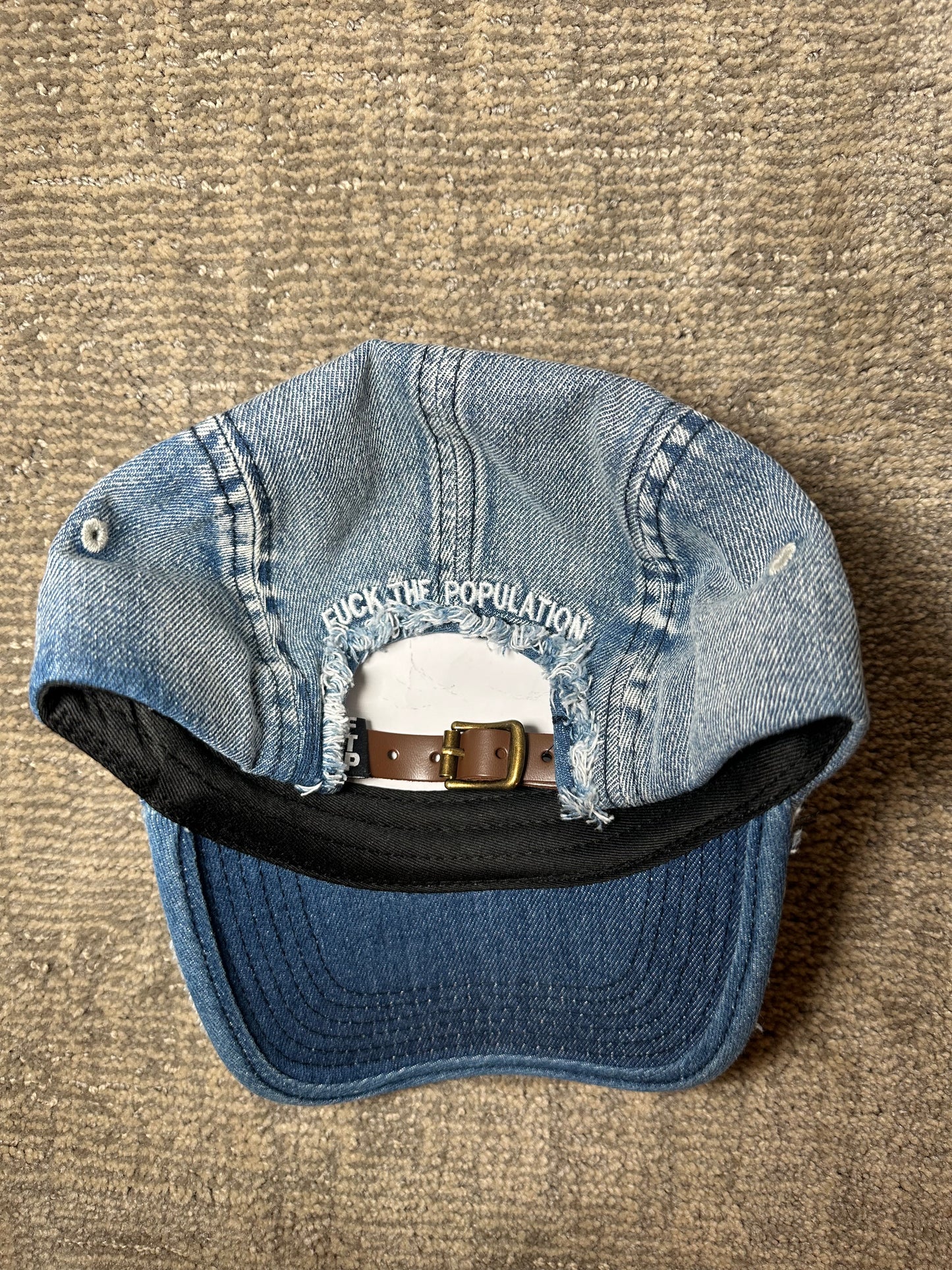 FTP Frayed Denim Logo Camp Hat (Light Indigo)