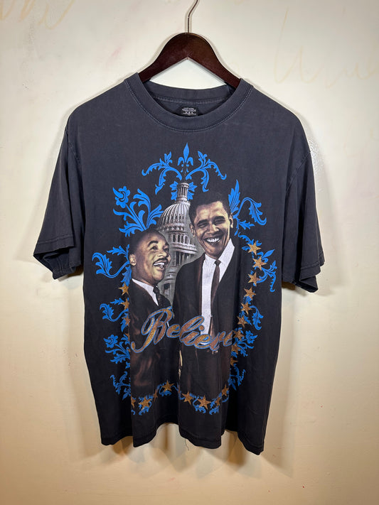 Vintage MLK & Obama "Believe" Tee (L)